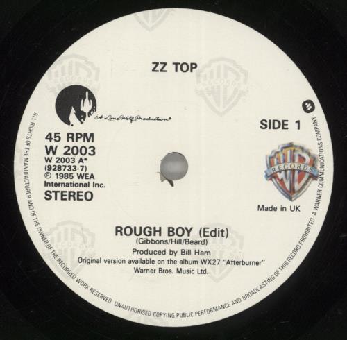 ZZ Top Rough Boy 7" vinyl single (7 inch record / 45) UK ZZT07RO461664