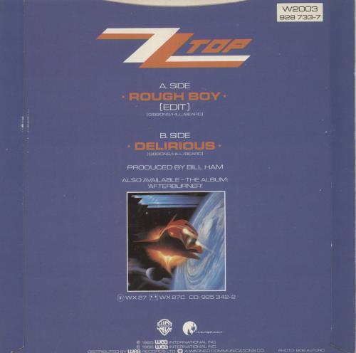 ZZ Top Rough Boy 7" vinyl single (7 inch record / 45) UK ZZT07RO461664
