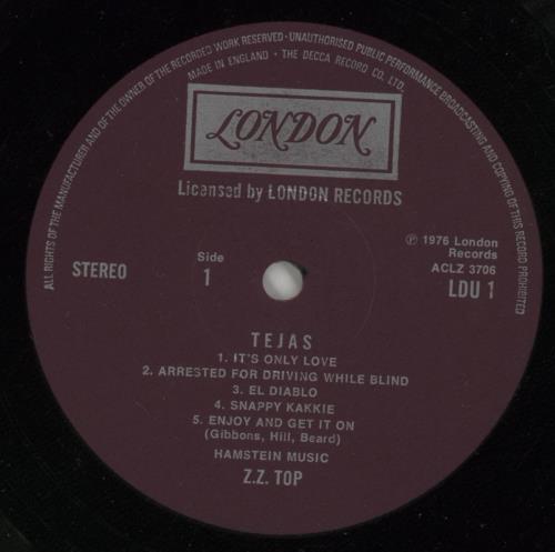 ZZ Top Tejas - 1st - EX vinyl LP album (LP record) UK ZZTLPTE781149
