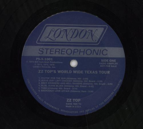 ZZ Top World Wide Texas Tour Sampler vinyl LP album (LP record) US ZZTLPWO85689