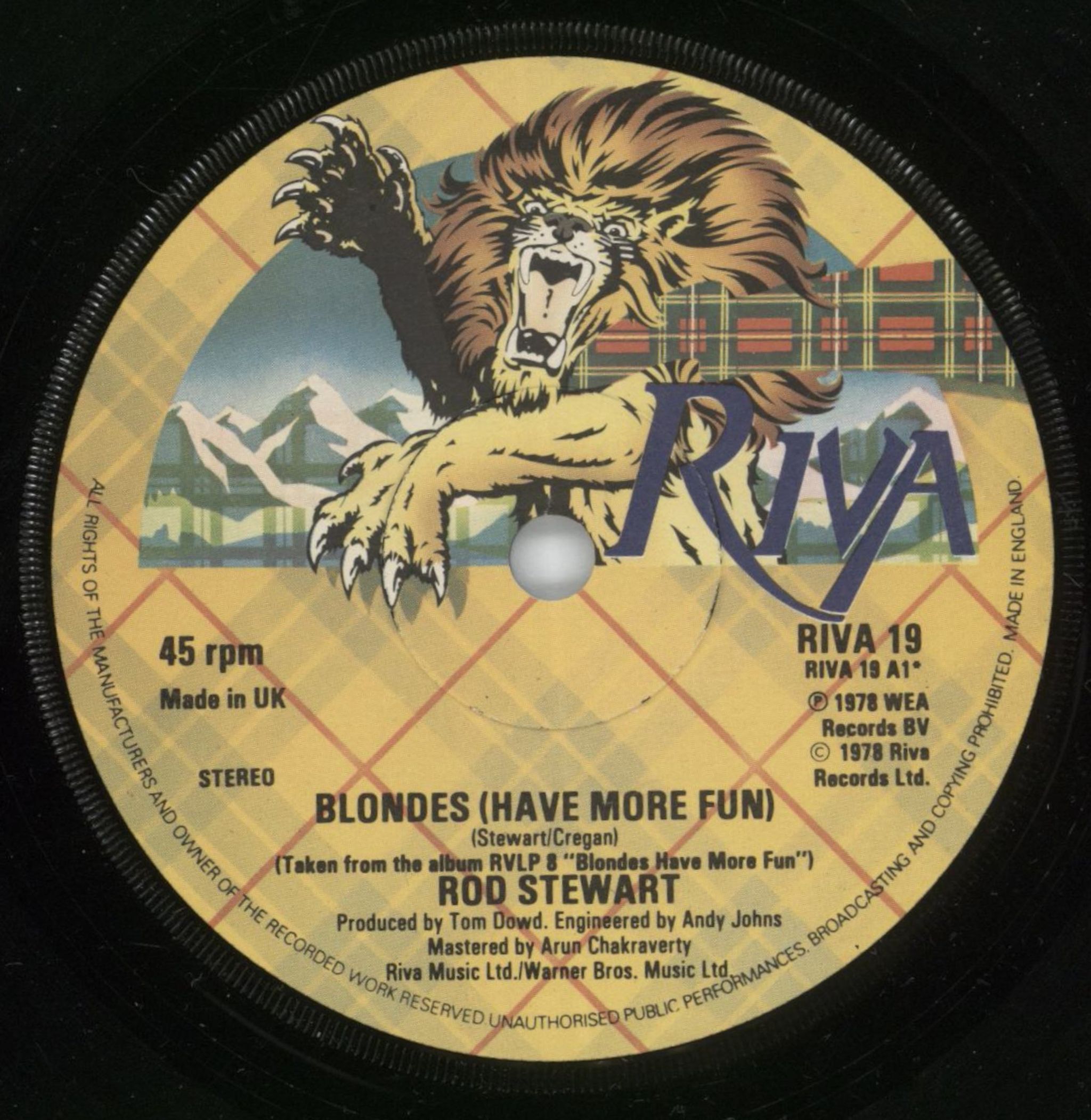 Rod Stewart (RARE!! CDシングル10枚セット送料込み!!) ROD STEWART BLONDES HAVE MORE FUN PROMO VINYL RECORD LP PICTURE